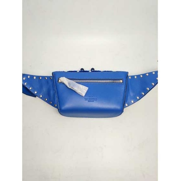 SOLD Valentino Rockstud Blue Velvet Belt Bag - Picture 4 of 7